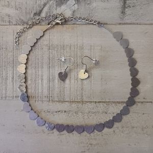 Heart choker with matching earrings